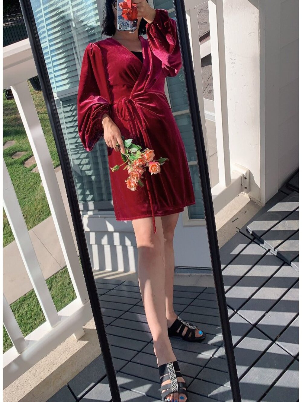 NWT Red Velvet Wrap Dress GIANNIE BINI Short Skirt
